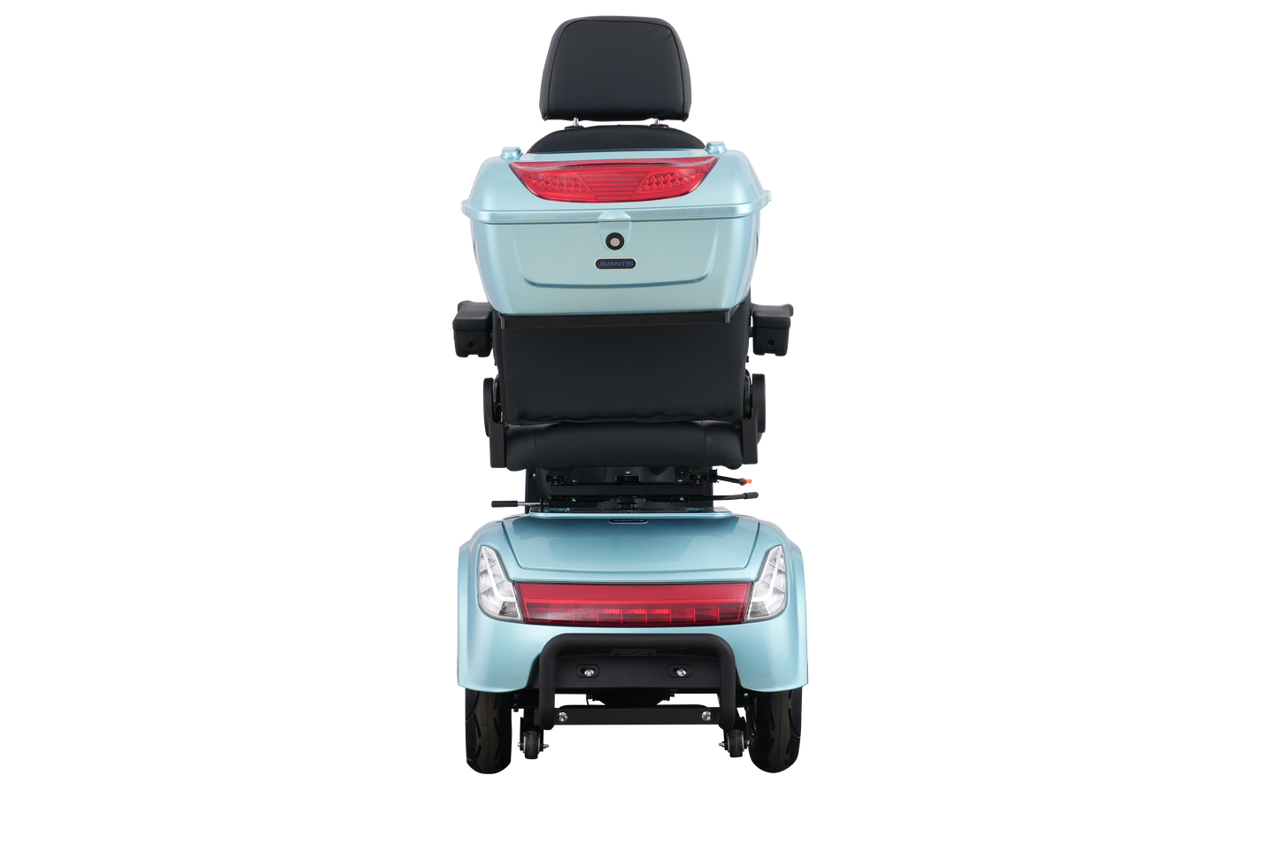 Large lockable rear tail box on the Avantis Traveller, ideal for groceries or personal belongings.