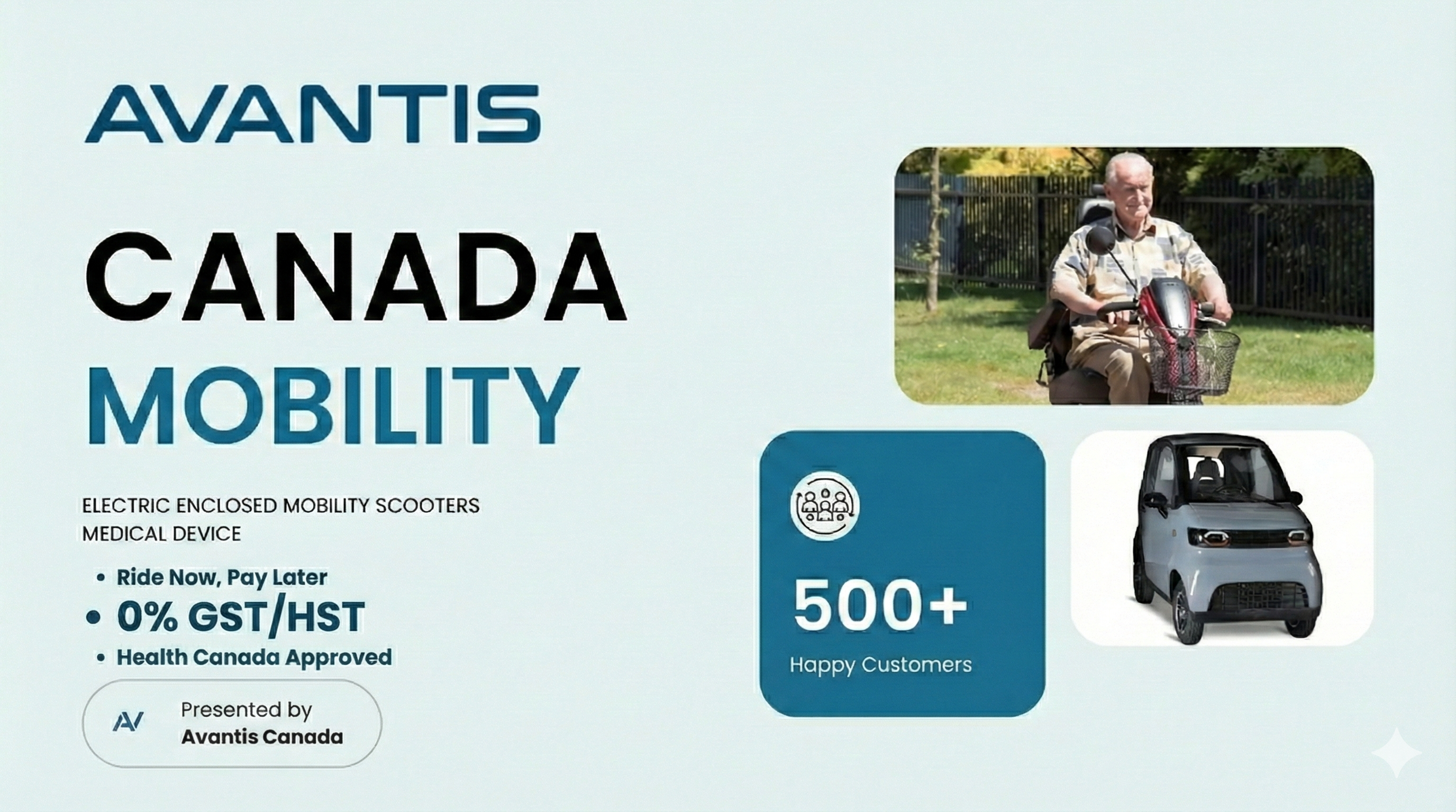 Avantis Canada Health Canada Approved  Mobility Scooters