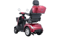Complete Avantis Traveller mobility scooter with mirrors, basket, and adjustable captain's seat.