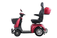 Side view of the Avantis Traveller mobility scooter showing high ground clearance and robust frame.